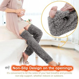 HOWUKE Over Knee High Fuzzy Socks Plush Slipper Stockings Cozy Thigh Long Fluffy Leg Snuggs Warmers