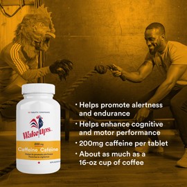 Wake-Ups 200mg Extra Strength Caffeine Tablets | Promotes Alertness and Endurance | Pack of 2 | 100 Tablets
