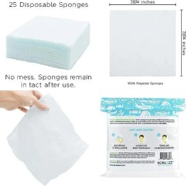 Scrubzz Disposable No Rinse Bathing Wipes - 25 Pack - All-In-1 Single Use Shower
