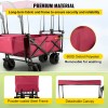 Extra Large Collapsible Garden Cart With Removable Canopy Foldable Four