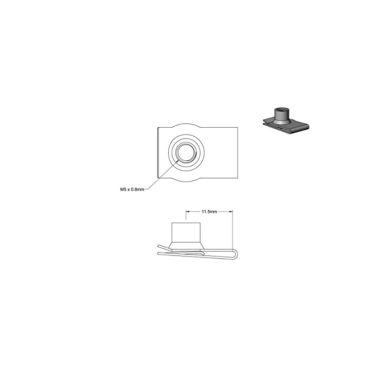 M5 Stainless Steel U -Style Clip-On Nut,U-Type Fasteners (Pack of