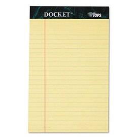 TOPS 63350 Notepads, Jr Legal Ruled, 50 Sheets, 5-Inch x8-Inch, 12/PK, Canary