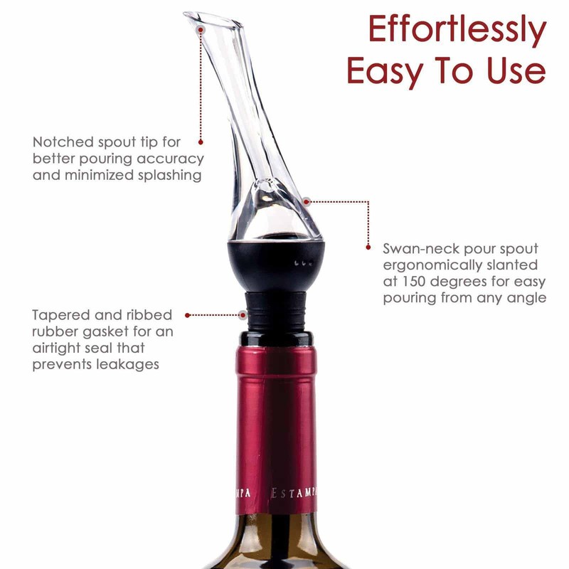 Wine Aerator Pourer - Instant Aerating Spout and Portable Decanter