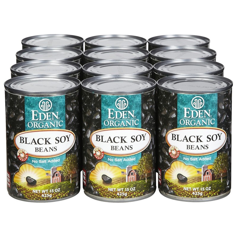 Eden Organic Black Soy Beans, No Salt Added, 15 oz,