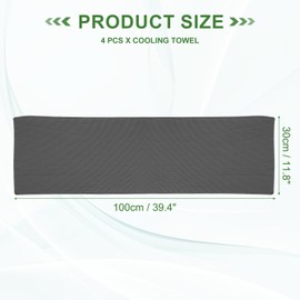 PATIKIL Cooling Towel 40"x12", 4 Pcs Ice Towel for Neck and Face, Soft Breathable Chilly Sweat Absorbing for Yoga Sports Camping Fitness Running Golf, Dark Gray