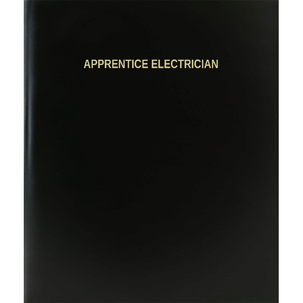 BookFactory® Apprentice Electrician Log Book/Journal/Logbook - 120 Page, 8.5"x11", Black Hardbound (XLog-120-7CS-A-L-Black(Apprentice Electrician Log Book))