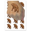 Angry Grizzly Bear Standing and Roaring Temporary Tattoo Water Resistant