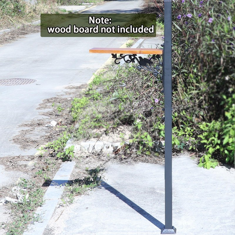 MEIYIHUI 40.2-51.8" H Heavy Duty Outdoor Mailbox Post, Steel Mailbox