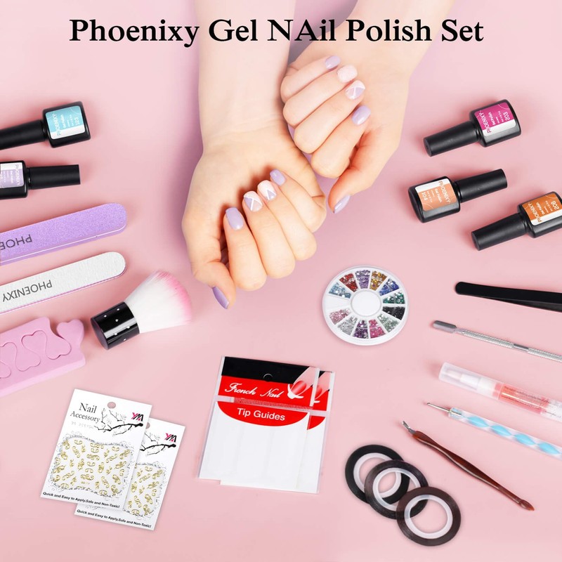 PHOENIXY Phoenixy Gel Nail Kit, 61Pcs Gel Nail Polish Set