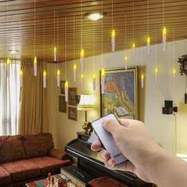 PChero 6pcs LED Taper Candles with Remote Control, Battery Operated Flameless Flickering Floating Candlesticks, Dripless Handheld Tapered Candles for Home Party Classroom Church Decorations
