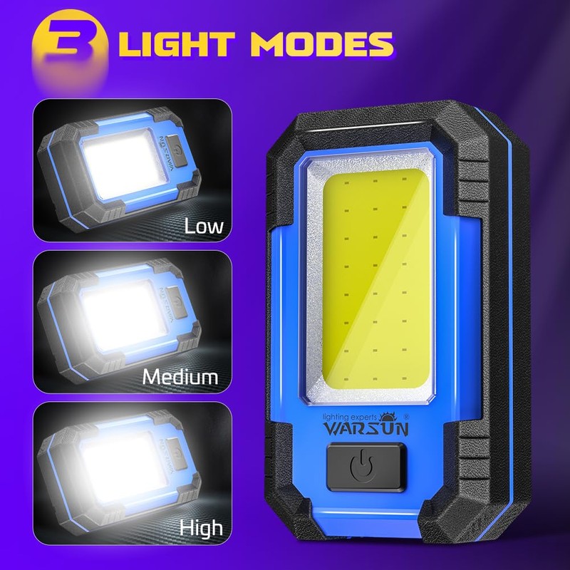 WARSUN LED Work Light Rechargeable Magnetic Portable Mechanic Worklight Battery