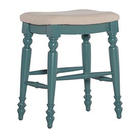 Linon Marino 25" Wood Backless Counter Stool in Blue