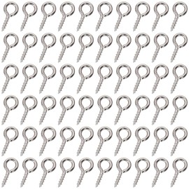Shapenty Mini Stainless Steel Screw Eye Pin Hook Small Hoop Peg for Resin Keychain Crafts Christmas Ornaments Earring Necklace Bead Charm Jewelry Making Projects Cork Bottles, 220PCS (10x5mm)