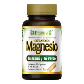 Citrato De Magnesio, Guaran Y T Verde 60 Caps Hnatural Sin Sabor                                                                                      