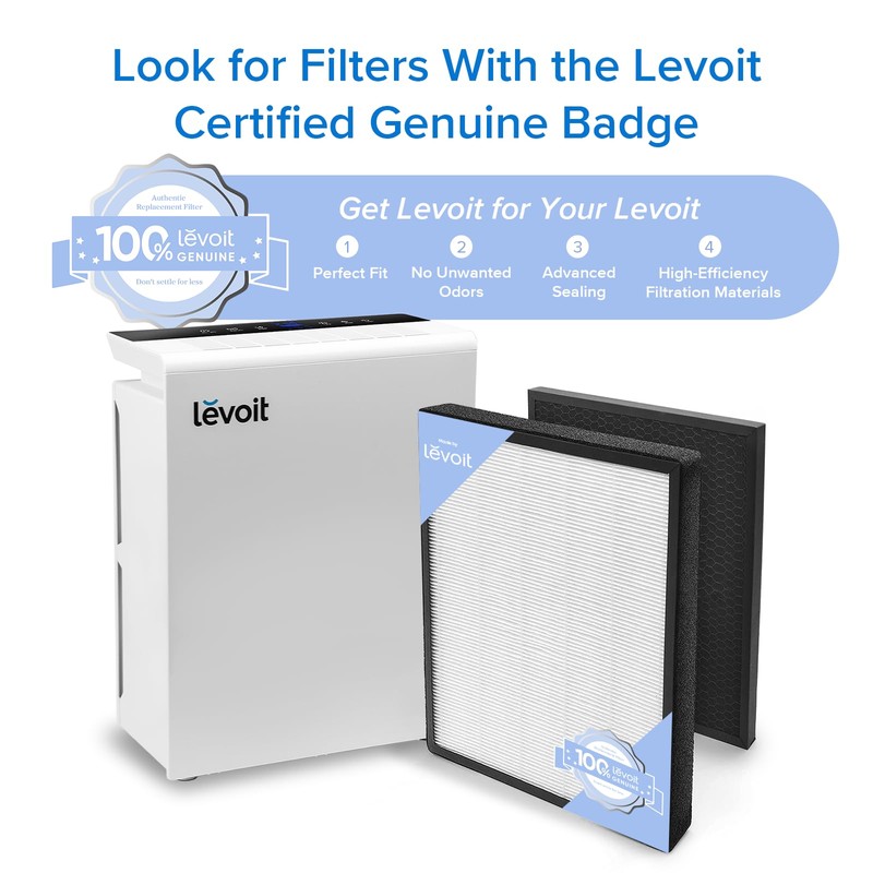 LEVOIT LV-PUR131 Replacement Filter, Genuine Air Purifier Filter, High-Efficiency Activated