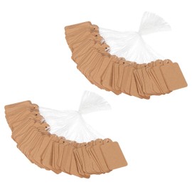 PATIKIL Price Tags with String Attached, 200 Pcs Kraft Paper Writable Blank Gift Jewelry Tags Marking Hang Tags for Labeling Clothing Pricing Garage Yard Sale, 1.89 x 1.18 Inch