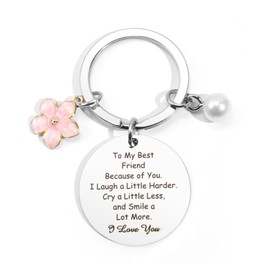 Friend Keychain Friend Gifts for Women Funny Birthday Christmas Valentines Friendship Gifts for Women Keyring Friend Christmas Valentines Galentines Present Good Best Friends Girls Female