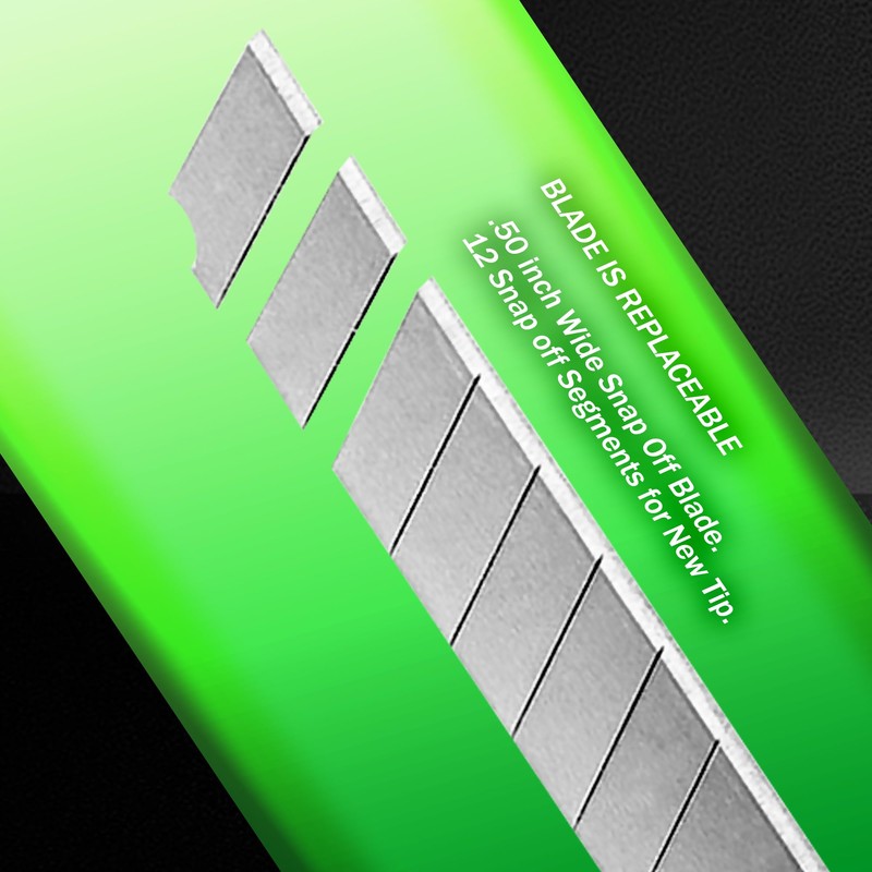 3 Neon Green Utility Knife Box Cutters Heavy Duty Industrial