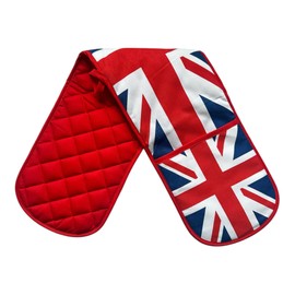 LILAJ Union Jack Double Oven Glove - 100% Cotton British Flag Heat-Resistant Kitchen Mitt - Practical UK-Themed Cooking Accessory for Baking, Roasting or BBQ - Souvenir or Gift