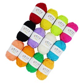 IWOWHERO 12pcs Strands Thick Wool Yarn Knitting Supplies Handmade Yarn for Boys and Girls DIY Craft Soft Touch for Family Projects