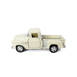 Kinsmart 1/32 Scale 1955 Chevy Stepside Pick-up Truck Metal Diecast Model Collection Pull Back Action White