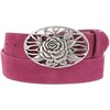 HA0493-BS66 Antique Silver Rose Buckle Suede Leather Casual Jean Belt