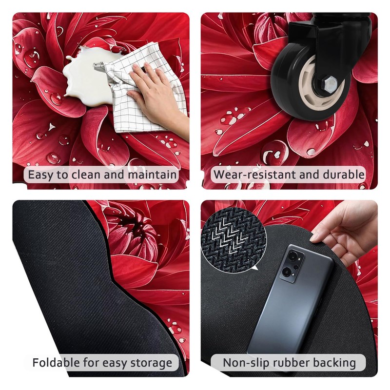 Floral Diatomaceous Earth Floor Mat 3D Flowers Pattern Bath Mat