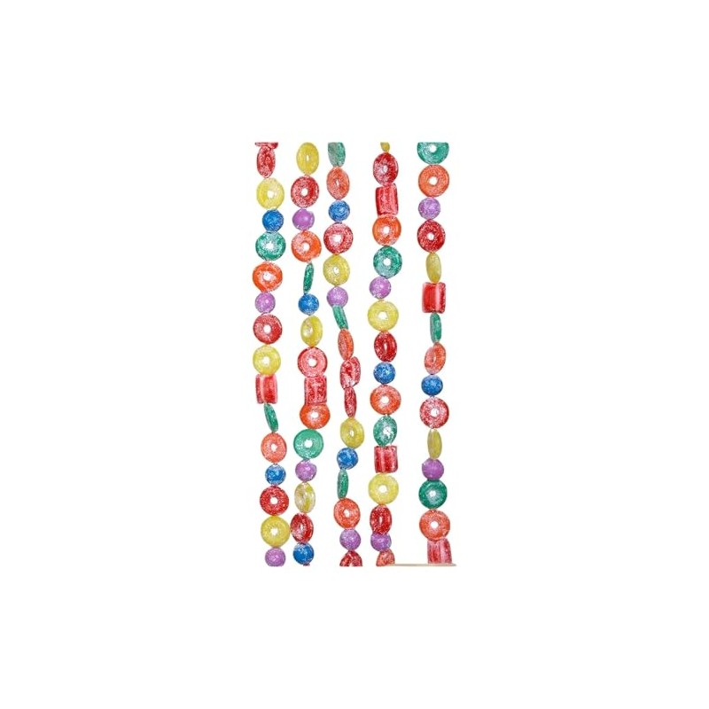 Kurt S. Adler Candy Garland, 6-Feet Long, Plastic, Round, Red,