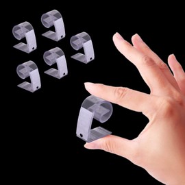 WedDecor Plastic Tablecloth Clips with Hook & Loop Strips, Transparent Table Skirting Clips, Table Skirt Clips, for Banquets, Weddings, Parties, 4.5cm x 2.5cm x 5.2cm, Pack of 12