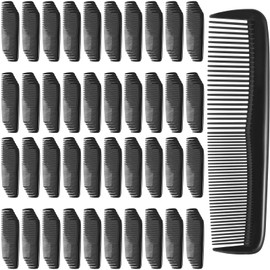 JIEYAO 200 Pcs Black Hair Combs Bulk, 5 Inch Pocket Combs for Men, Plastic Travel Comb Set Cutting Comb with Wide & Fine Teeth Anti Static Fine Dressing Comb for Women Grooming Accessories Men's Beard