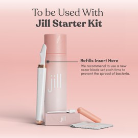 Jill Dermaplane Razor Refills for Women – 8 Single-Use Face Razor Blades for Facial Hair Removal & Exfoliation – Fits Jill V1 Dermaplaner Only (Not Compatible with V2 Kit)