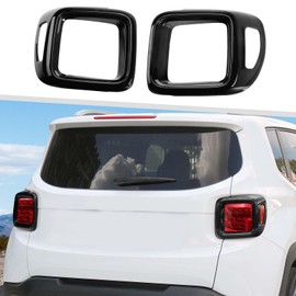 Jimen Tail Light Cover Trim Compatible with Jeep Renegade 2015-2023 (Black)