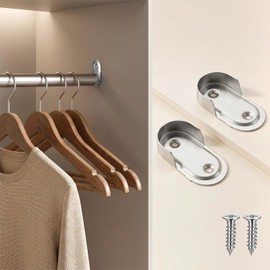 Elegaperma 4Pcs Closet Rod Hanger, Stainless Steel Closet Rod Holders