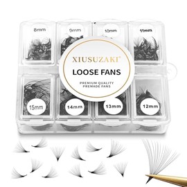 Premade Fans Eyelash Extensions 600 Fans 20D Premade Lash Fans Volume Lash Extensions 0.07 Thickness Eyelash Extension D Curl Mix 13-20mm Fluffy Soft Handmade Loose Fan(600Fans-20D-0.07-D,13-20mm)