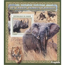 Prophila Collection Niger Block 617 (Complete Edition) 2016 Large African Animals (Stamps for Collectors) Mammals