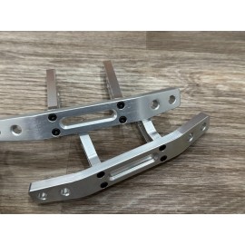 Traxxas T-Maxx or E-Maxx Silver  Anodized Billet Aluminum Skid Plate + Bumper F&R