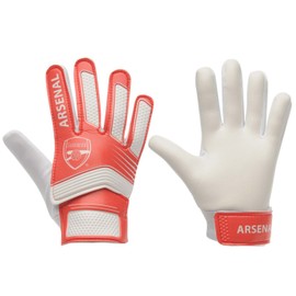 Junior Boys Team Print Football Equipment Lightweight Padded Goalkeeper Gloves (Arsenal, Small Boys)