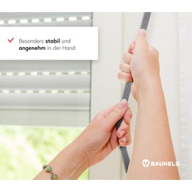 BAUHELD® 6 m roller shutter belt, 14 mm, black and white, made in Germany, for roller shutters on doors and windows, high tear resistance and UV stability, roller shutter webbing suitable for belt