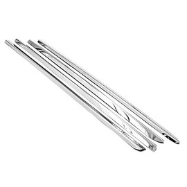 LJ INTERNATIONAL Quality Accessories 4pcs Stainless Steel Window Molding Trims Overlays Compatible with Ram 1500/2500/3500