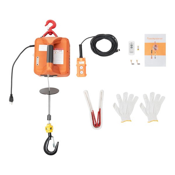 3-in-1 Electric Hoist Winch, 660lbs Portable Winch Crane with Manual