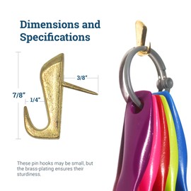 10 Pcs Push Pin Hooks 20 Lbs Capacity Pins for Picture Hanging - Great for Dorm Rooms and College