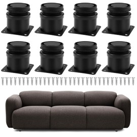 Pack of 8 Adjustable Furniture Feet, Black, 50 mm Round Furniture Feet, Height Adjustable, Adjustable Feet, Cabinet Feet, Black, Furniture Foot, Height Adjustable, Cabinet Legs, Furniture Foot,
