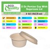 2 Oz Compostable Souffle Portion Cups with Fiber Lids -