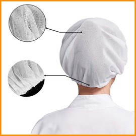 IBLUELOVER Kitchen Hat Pack of 3 Mesh Work Hat Unisex Dust Hat Elastic Dust Hat Breathable Hair Net Men Women Work Cap Washable Chef Hat Work Hat for Restaurant Bakery Factory, White