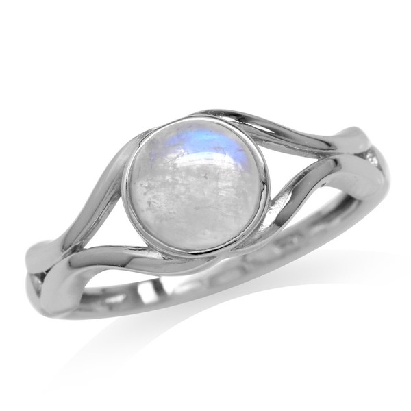 Silvershake June Birthstone Natural Moonstone 925 Sterling Silver Solitaire Ring