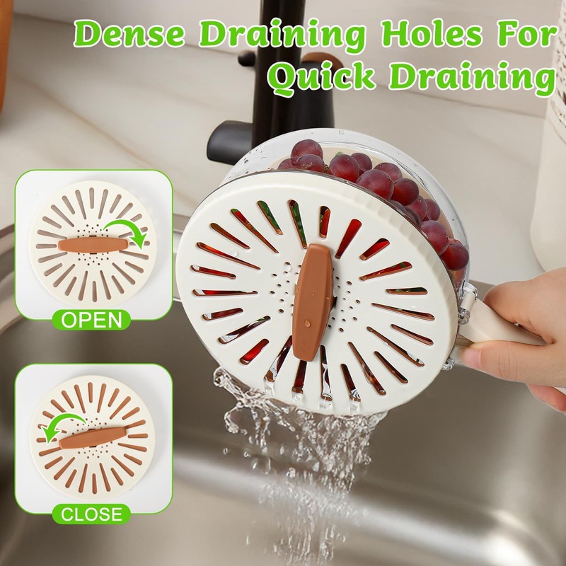Small Lid Colander for Kitchen Fruit Washing Bowl with Strainer