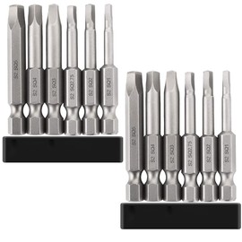Saipor 12PCS Magnetic Square Head Screwdriver Bits Set 2 Inch Length 1/4'' Hex Shank Robertson Square Drive Bit S2 Steel SQ1, SQ2, SQ2.7, SQ3, SQ4, SQ5 Quick Release Power Tools, 2 Set of 6
