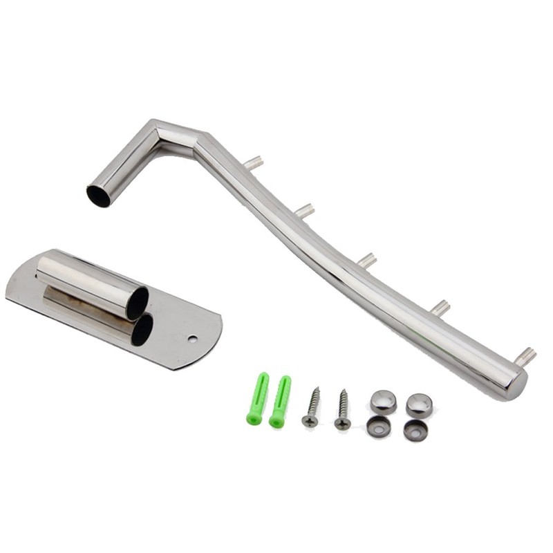 TEERFU 2 Pack Wall Mounted Stainless Steel Coat Rack Hooks，5