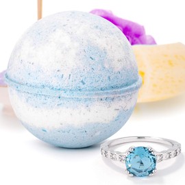 Bauble Bomb's Jewelry Surprise Deluxe X Large 9 oz Bath Bombs Fizzies Made in USA, Cruelty Free! (Cotton Blossom, 7)
