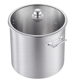 21 Quart Stainless Steel Stockpot with Glass Lid PFOA & PFAS Free Compatible for Gas Stoves Soup & Stock Potcapacity: 20 qt